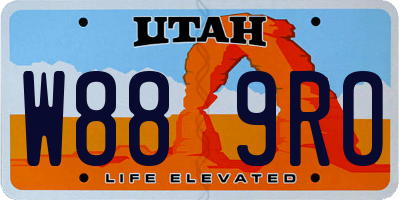 UT license plate W889RO