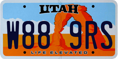 UT license plate W889RS