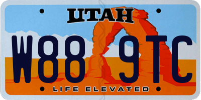 UT license plate W889TC