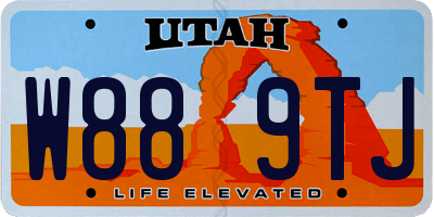 UT license plate W889TJ