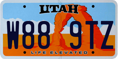UT license plate W889TZ