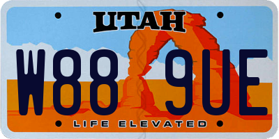 UT license plate W889UE