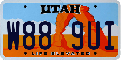 UT license plate W889UI