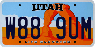 UT license plate W889UM