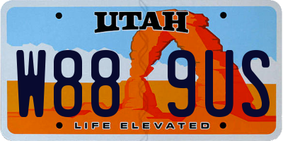 UT license plate W889US