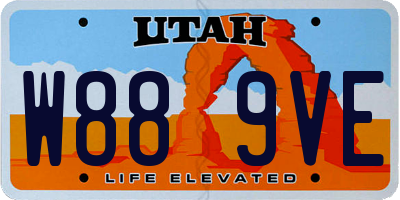 UT license plate W889VE