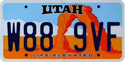 UT license plate W889VF