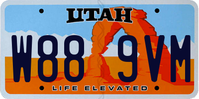 UT license plate W889VM