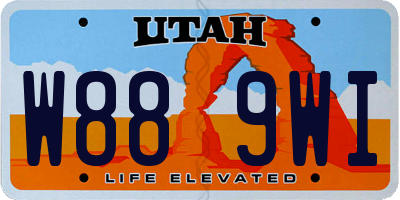 UT license plate W889WI