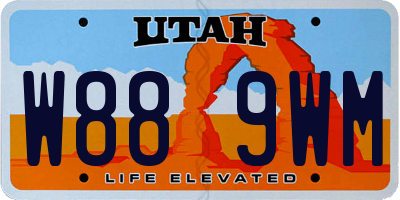 UT license plate W889WM