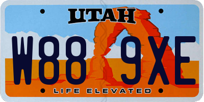UT license plate W889XE