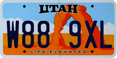 UT license plate W889XL