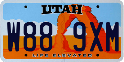UT license plate W889XM