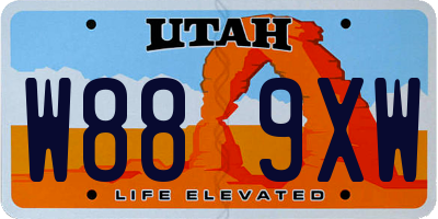 UT license plate W889XW