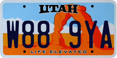 UT license plate W889YA