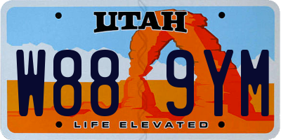 UT license plate W889YM