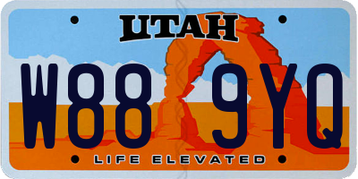 UT license plate W889YQ