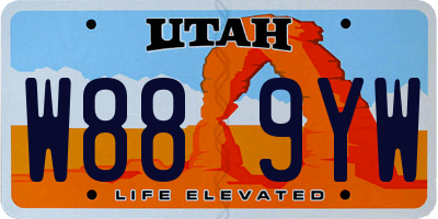UT license plate W889YW