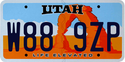 UT license plate W889ZP