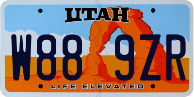 UT license plate W889ZR