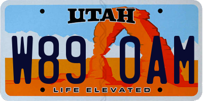 UT license plate W890AM