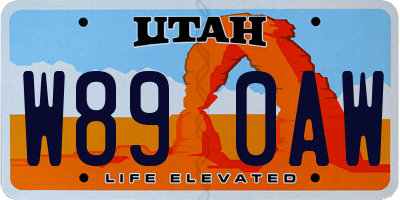 UT license plate W890AW