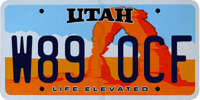 UT license plate W890CF