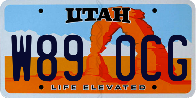 UT license plate W890CG
