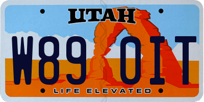 UT license plate W890IT