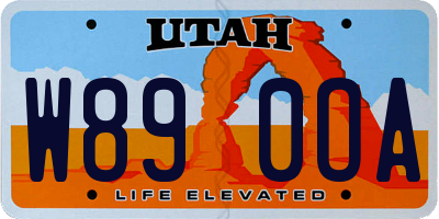 UT license plate W890OA