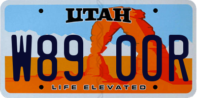 UT license plate W890OR