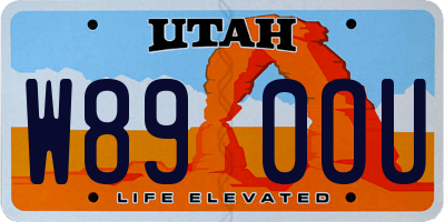 UT license plate W890OU