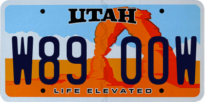UT license plate W890OW