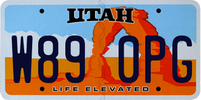 UT license plate W890PG