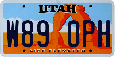 UT license plate W890PH