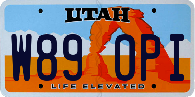 UT license plate W890PI