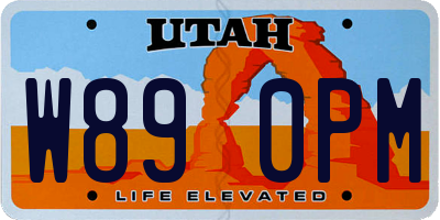 UT license plate W890PM