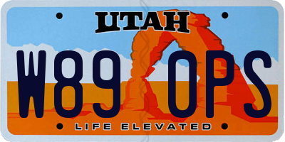 UT license plate W890PS