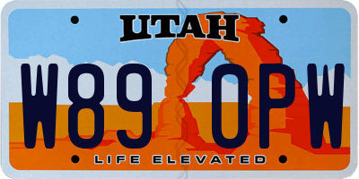 UT license plate W890PW