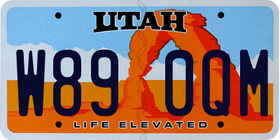 UT license plate W890QM