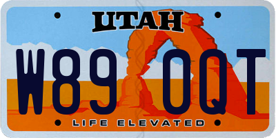 UT license plate W890QT
