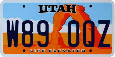 UT license plate W890QZ