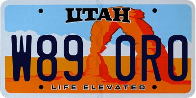 UT license plate W890RO