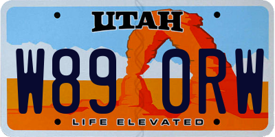 UT license plate W890RW
