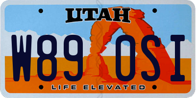 UT license plate W890SI