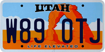 UT license plate W890TJ