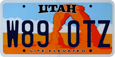 UT license plate W890TZ