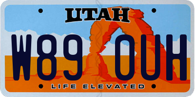 UT license plate W890UH