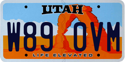 UT license plate W890VM