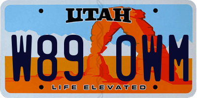 UT license plate W890WM